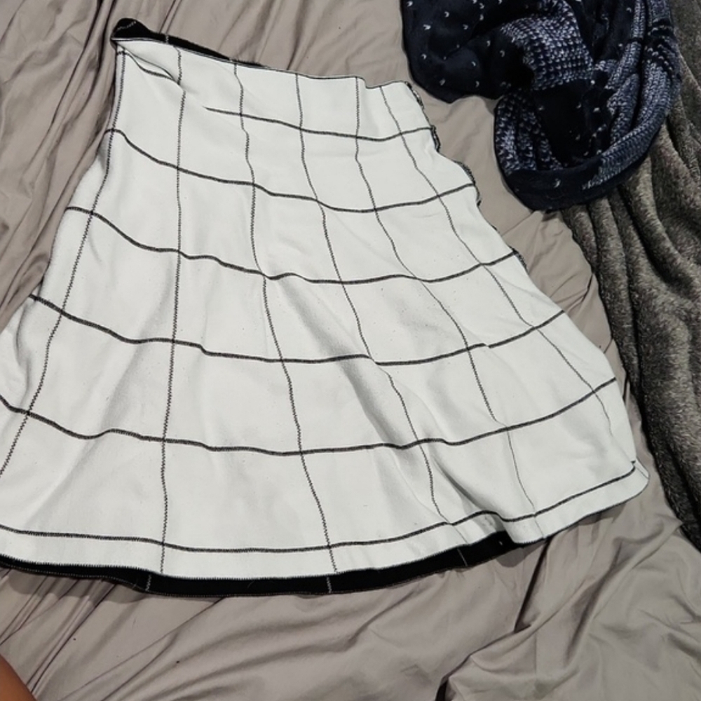 black and white skirt